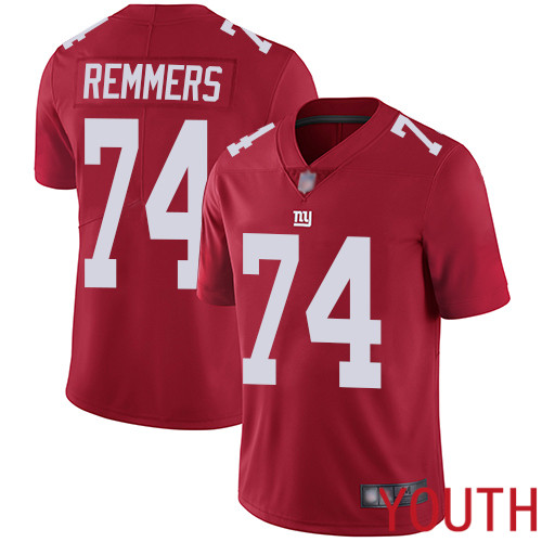 Youth New York Giants 74 Mike Remmers Red Limited Red Inverted Legend Football NFL Jersey